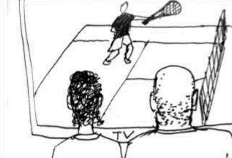 Ben and Ethan watching tennis