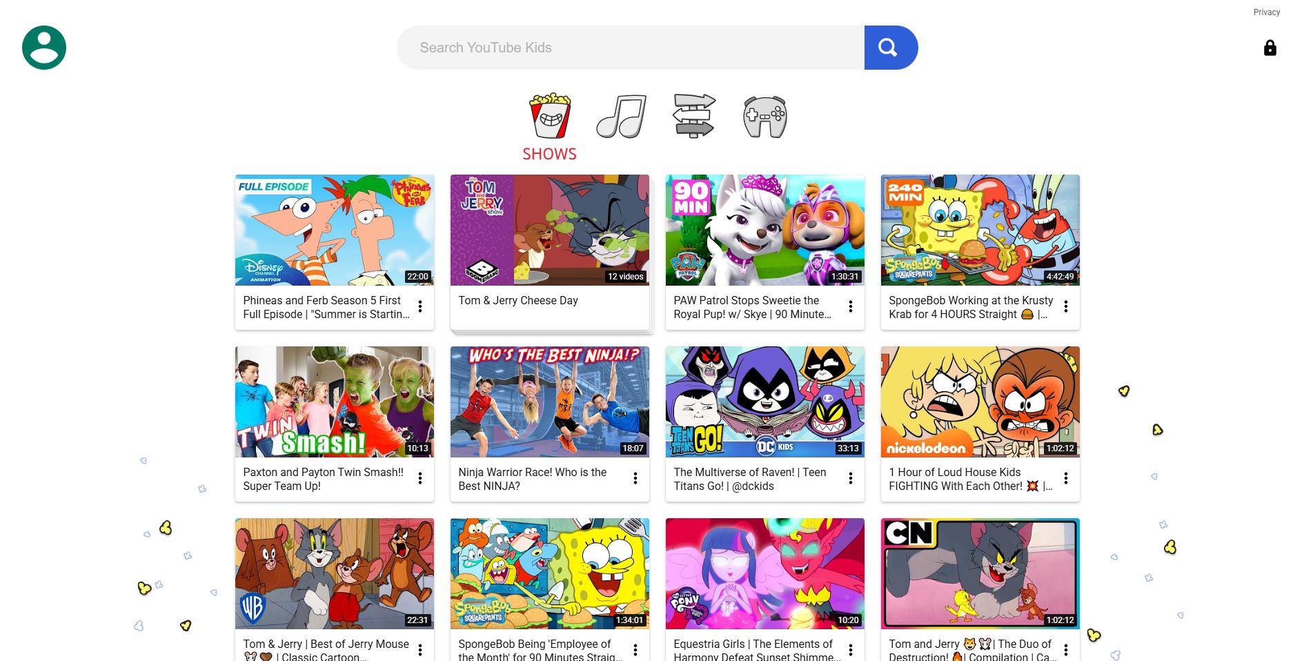 YouTube Kids Interface